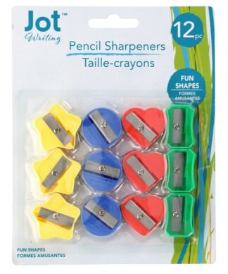 Jot Fun Shaped Pencil Sharpeners, 12 Pieces