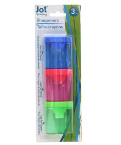 Jot Colorful Enclosed Pencil Sharpeners, 3-ct.