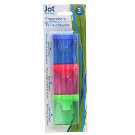 Jot Colorful Enclosed Pencil Sharpeners, 3-ct.