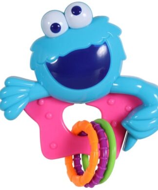 Sesame Street Beginnings Baby Cookie Monster Rattle With Pink Star