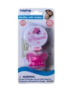 Baby King Baby Pacifier And Holder Clip - Princess