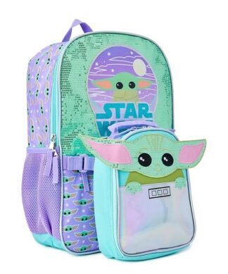 Disney Baby Yoda School Laptop Backpack With Lunch Tote Bag