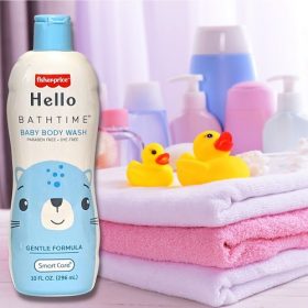Fisher-Price Hello Bathtime Hypoallergenic Baby Body Wash ~ Paraben Free & Dye Free, 296ml