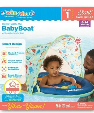Swim School Grow-With-Me Baby Boat and Pool Toy - Dino