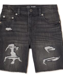 Wonder Nation Boys Rip & Repair Jeans Shorts - Black
