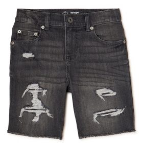 Wonder Nation Boys Rip & Repair Jeans Shorts - Black