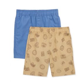 365 Kids Boys 2 Pack Shorts - Blue Brown