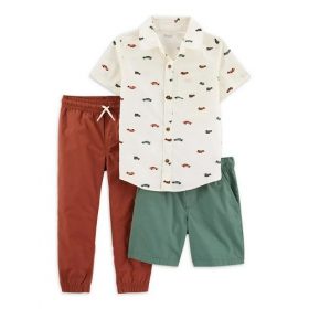 Carter's Child Of Mine Toddler Boys’ Button Shirt, Trouser and Shorts Set