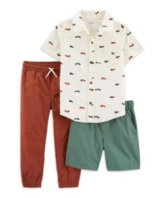 Carter's Child Of Mine Toddler Boys’ Button Shirt, Trouser and Shorts Set