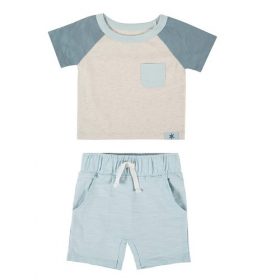 Gerber Modern Moment Baby Boys’ T-Shirt and Shorts Set - Blue