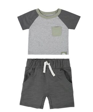 Gerber Modern Moment Baby Boys’ T-Shirt and Shorts Set - Grey