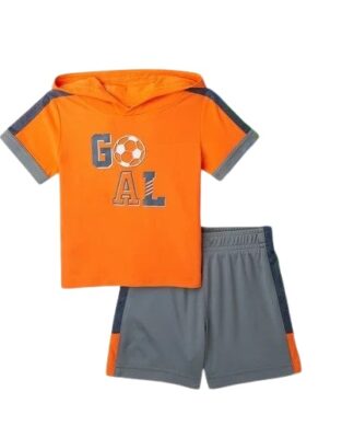 Athletic Works Baby Boys Jersey Hoodie and Shorts Set - Goal