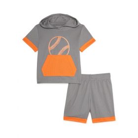 Athletic Works Baby Boys Jersey Hoodie and Shorts Set - Baseball