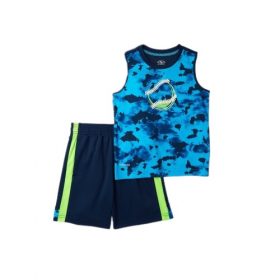 Athletic Works Baby Boys Jersey Tank and Shorts Set - Neon