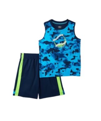 Athletic Works Baby Boys Jersey Tank and Shorts Set - Neon