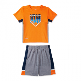 Athletic Works Baby Boys Jersey Raglan and Shorts Set - Orange
