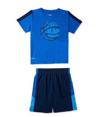 Athletic Works Baby Boys Jersey Raglan and Shorts Set - Slam Dunk