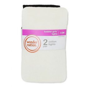 Wonder Nation Baby & Little Kids Unisex Flat Knit Cotton Pop Socks -  Black Cream