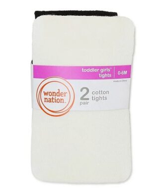 Wonder Nation Baby & Little Kids Unisex Flat Knit Cotton Pop Socks -  Black Cream