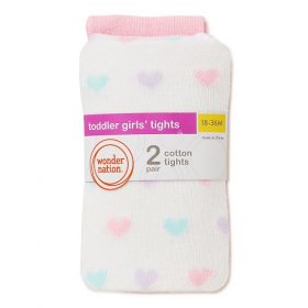 Wonder Nation Baby & Little Kids Knit Cotton Pop Socks - Pink Hearts