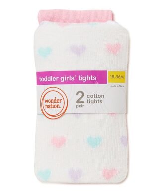 Wonder Nation Baby & Little Kids Knit Cotton Pop Socks - Pink Hearts