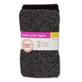 Wonder Nation Baby & Little Kids Knit Cotton Pop Socks - Black Shimmer