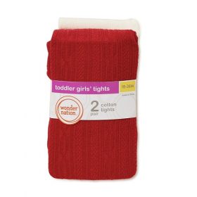 Wonder Nation Baby & Little Kids Knit Cotton Pop Socks - Red Cream
