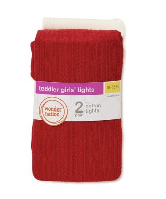 Wonder Nation Baby & Little Kids Knit Cotton Pop Socks - Red Cream