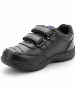 School Double Strap Shoes For Kids - Black