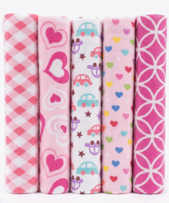 Newborn Baby Girls Flannel Receiving Blanket - 5 in 1
