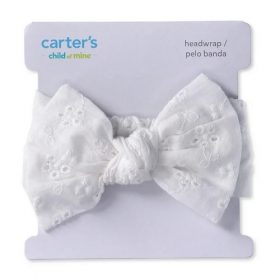 Carter's Child Of Mine Baby Girls Eyelet Headwrap 1 Pack - White