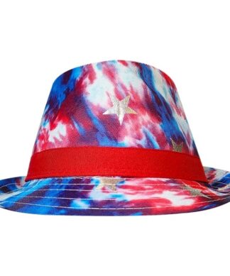 Way To Celebrate American Tie Dye Burlap Fedora Hat