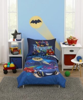 Warner Brothers Batwheels 3 Piece Toddler Bed Set, Blue