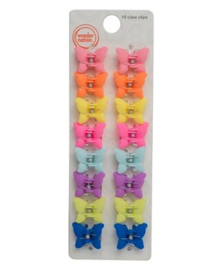 Wonder Nation Girls Little Hair Clips Assortment- Neon Colors  10 Pcs