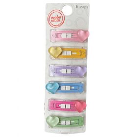 Wonder Nation Girls Hair 6 Piece Heart Snap Clips