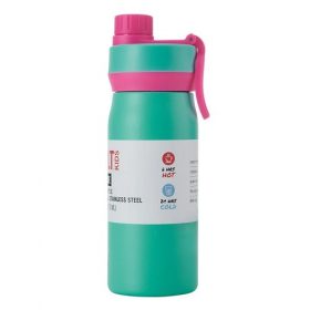Built 16oz Cascade Stainless Steel Insulated Kids Water Bottle Leakproof Chug Lid - Mint