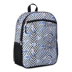 Wonder Nation 16 Inches Backpack Shark Check Black Soot School Bag