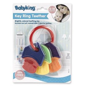 Baby King Key Ring Brightly Colored Teething Toy- BPA Free 0-18m