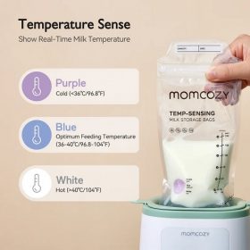 Momcozy Temperature Sensing Breastmilk Freezer Storage Bags - 50 Count
