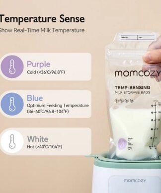 Momcozy Temperature Sensing Breastmilk Freezer Storage Bags - 50 Count