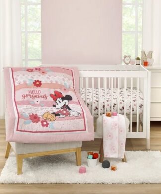 Disney Baby Minnie Mouse Gorgeous 3 Pcs Crib Bedding Set