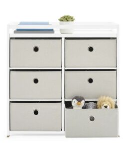 Delta Children Hayes Changing Table With Fabric Bins - Benica White