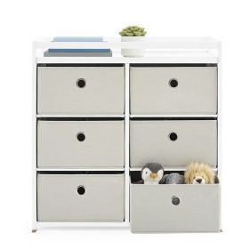 Delta Children Hayes Changing Table With Fabric Bins - Benica White