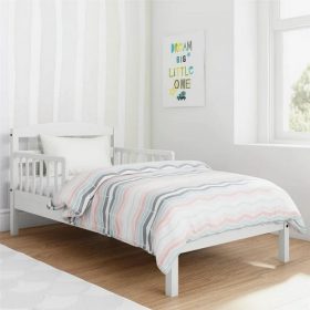Baby Relax Jackson Kids Wood Toddler Bed With Safety Guardrail - White