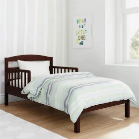 Baby Relax Jackson Kids Wood Toddler Bed With Safety Guardrail - Brown Espresso