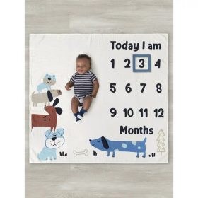 Gerber Baby Boy Mile Stone Blanket 2 Piece - Blue Puppies