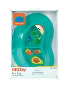 Nuby Sure Grip Silicone Miracle Mat 2 Section Oval Plate