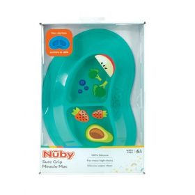 Nuby Sure Grip Silicone Miracle Mat 2 Section Oval Plate