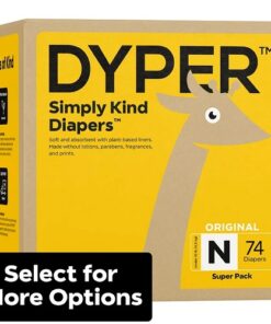Dyper Simply Kind Baby Diapers, Newborn 74 Count
