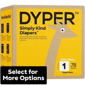 Dyper Simply Kind Baby Diapers,  Size 1 - 78 Count
